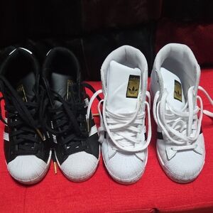 adidas Kids Superstar Sneakers - Black & White